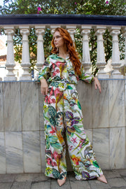 Calça Pantalona com elástico nas costas 